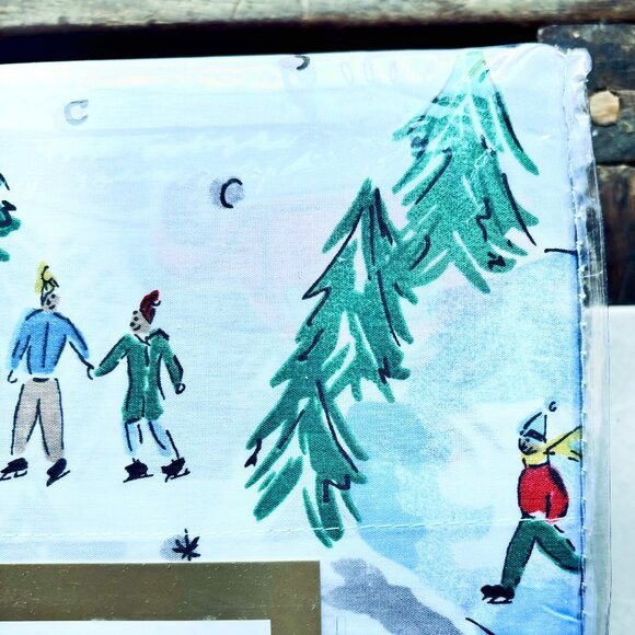 Cupcakes & Cashmere Christmas Tree Holiday ALL Cotton Sheet Set - 4pc QUEEN Size - Picture 4 of 6